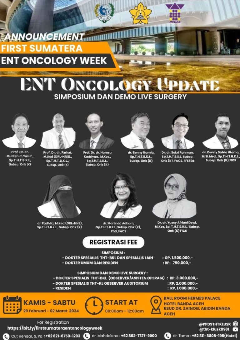 1st Sumatera ENT Oncology Week